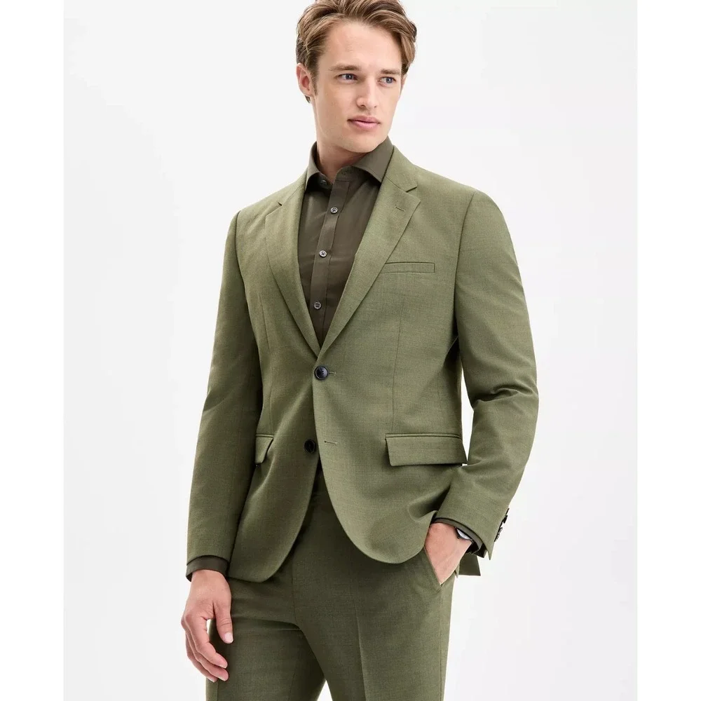 HUGO by Hugo Boss Mens Modern fit 2-pc Suit Jacket 36S 32W 30L Olive Green